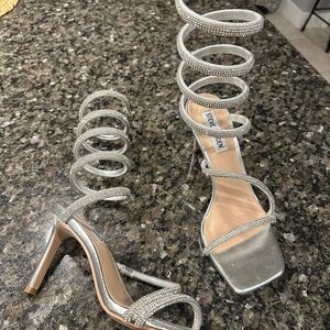 Steve Madden Silver Strappy Heels